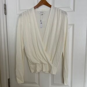 Banana Republic Cream Knit Wrap Sweater